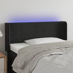 Vidaxl LED posteljno vzglavje črno 103x16x78/88 cm žamet