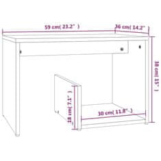 Greatstore Stranska mizica dimljeni hrast 59x36x38 cm inženirski les