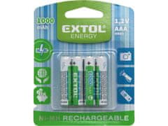 Extol Energy Baterija polnilna, 4ks, AAA (HR03), 1,2V, 1000mAh, NiMh