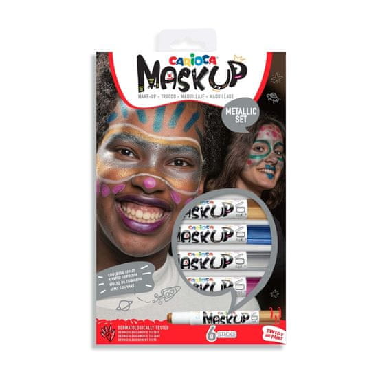 Carioca Barve za obraz MASK UP Metallic 6 kosov