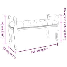 Vidaxl Klop modra 110x45x60 cm žamet