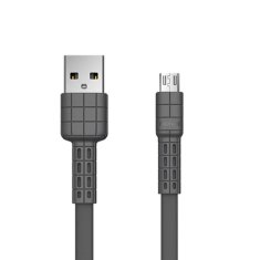 slomart remax armor series ploščati kabel usb / mikro usb kabel 5v 2,4a črn (rc-116m)