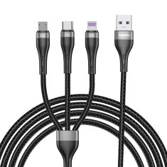 slomart proda quark pro 3v1 usb kabel - lightning / usb tipa c/ micro usb 5a 1,2 m črn (pd-b59th)