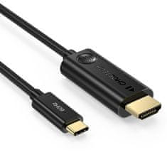 Choetech CHOETECH ENOSMERNI ADAPTERSKI KABEL USB TYPE C (MOŠKI) NA HDMI 2.0 (MOŠKI) 4K 60HZ 1,8 M ČRN (CH0019)