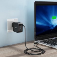 Choetech GaN USB tipa C 61W 3A PowerDelivery hitri polnilec črn