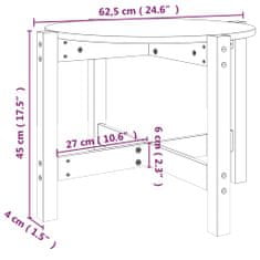 Greatstore Klubska mizica bela Ø 62,5x45 cm trdna borovina