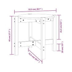 Vidaxl Klubska mizica Ø 52,5x45 cm trdna borovina