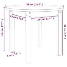 Greatstore Klubska mizica Ø 55x45 cm trdna borovina