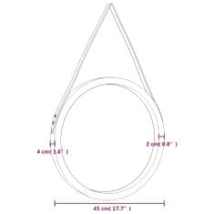 Vidaxl Stensko ogledalo s trakom zlato Ø 45 cm