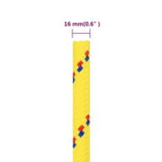 Vidaxl Vrv za čoln rumena 16 mm 50 m polipropilen