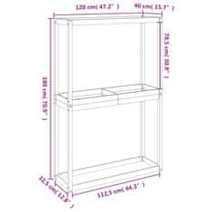 Vidaxl Regal za pnevmatike 120x40x180 cm trdna borovina