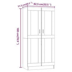 Greatstore Garderobna omara rjav hrast 82,5x51,5x180 cm inženirski les