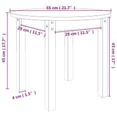 Greatstore Klubska mizica bela Ø 55x45 cm trdna borovina