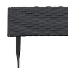 Vidaxl Zložljivi bistro stoli 2 kosa črn poli ratan in jeklo
