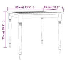 Vidaxl Batavia miza 85x85x75 cm trdna tikovina