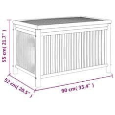 Vidaxl Vrtna škatla za shranjevanje 90x52x55 cm bambus