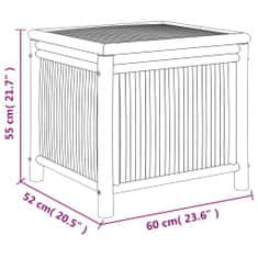 Vidaxl Vrtna škatla za shranjevanje 60x52x55 cm bambus