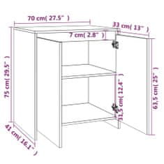 Vidaxl Komoda sonoma hrast 70x41x75 cm inženirski les