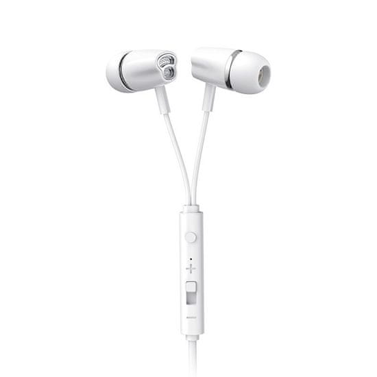 Joyroom ušesne slušalke 3,5 mm mini jack z daljincem in mikrofonom bele (jr-el114)