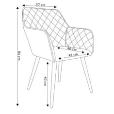 Homla HOMLA SHELTON Velur stol svetlo roza 57x40x86 cm