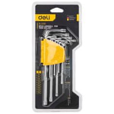 Deli Tools komplet ključev torx allen edl3091, t10-t50 (srebrni)