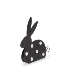 Homla JINGA kovinski okrasek zajca črno-bele barve 13x13 cm