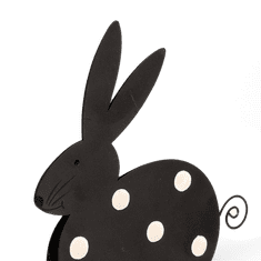 Homla JINGA kovinski okrasek zajca črno-bele barve 13x13 cm