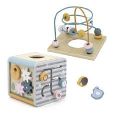 Viga Toys Activity Box Leseni izobraževalni igralni center 5v1 kocka