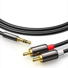 Ugreen AV116 avdio kabel 3.5mm mini jack / 2RCA 1.5m, črna