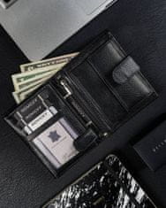 RONALDO Velika moška usnjena denarnica, pokončna, z zaponko in RFID zaščito