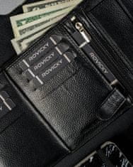RONALDO Velika moška usnjena denarnica, pokončna, z zaponko in RFID zaščito