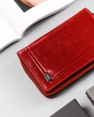 Rovicky Vertikalna ženska denarnica iz bivoljega usnja z zapiranjem na zaponko, RFID