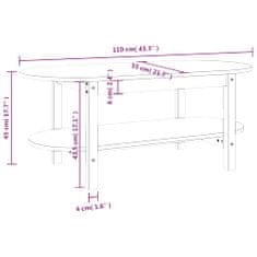 Vidaxl Klubska mizica siva 110x55x45 trdna borovina