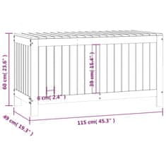 Vidaxl Vrtna škatla siva 115x49x60 cm trdna borovina