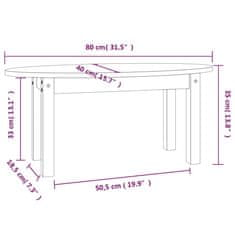 Vidaxl Klubska mizica medeno rjava 80x40x35 cm trdna borovina