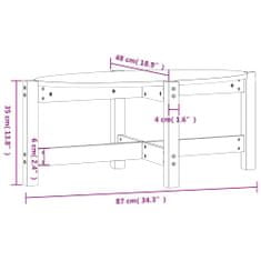 Vidaxl Klubska mizica siva 87x48x35 cm trdna borovina