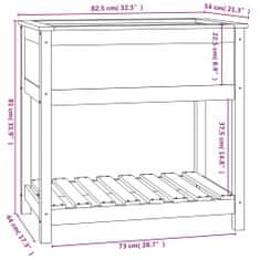 Vidaxl Visoka greda s polico siva 82,5x54x81 cm trdna borovina