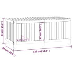 Vidaxl Vrtna škatla medeno rjava 147x68x64 cm borovina