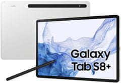 Samsung Galaxy Tab S8+ tablica (X800), 128 GB, Wi-Fi, srebrna + ovitek s tipkovnico