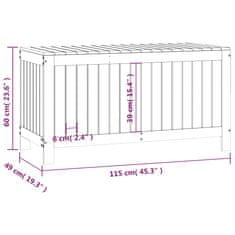 Vidaxl Vrtna škatla medeno rjava 115x49x60 cm borovina