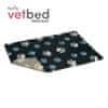 VetBed proti zdrsu / Drybed grafitno modre in bele šape DELUXE 100 x 75 cm, dlaka 30 mm