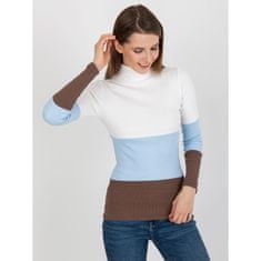 RELEVANCE Ženski pulover z ovratnikom TRINA ekru-svetlo modra RV-BZ-8465-1.37P_394552 Univerzalni