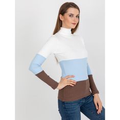 RELEVANCE Ženski pulover z ovratnikom TRINA ekru-svetlo modra RV-BZ-8465-1.37P_394552 Univerzalni