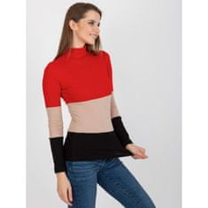 RELEVANCE Ženski pulover z ovratnikom TRINA rdeče črn RV-BZ-8465-1.35P_394513 Univerzalni