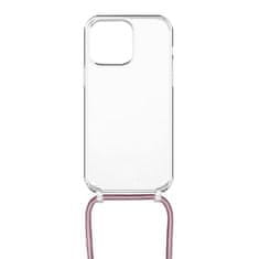 FIXED Pure Neck etui z roza vrvico za Apple iPhone 14 FIXPUN-928-PI