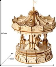 Robotime Rolife 3D lesena sestavljanka Vrtiljak 174 kosov