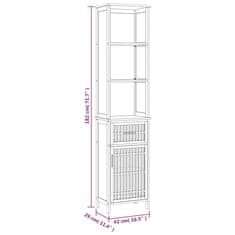 Vidaxl Kopalniška omarica 42x29x182 cm trdna orehovina