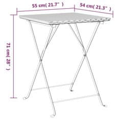 Vidaxl Zložljiva bistro miza rjava 55x54x71 cm poli ratan