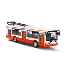 Kovinski trolejbus rdeče barve 16 cm