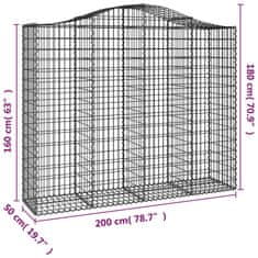 Vidaxl Obokana gabonska košara 200x50x160/180 cm pocinkano železo